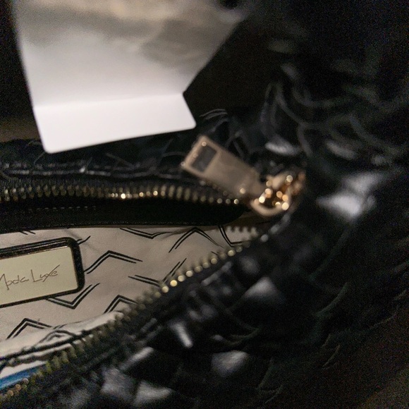 MODA LUXE-Woven Circle Shoulder bag-Black-NWT-Retail $100 - Picture 10 of 11